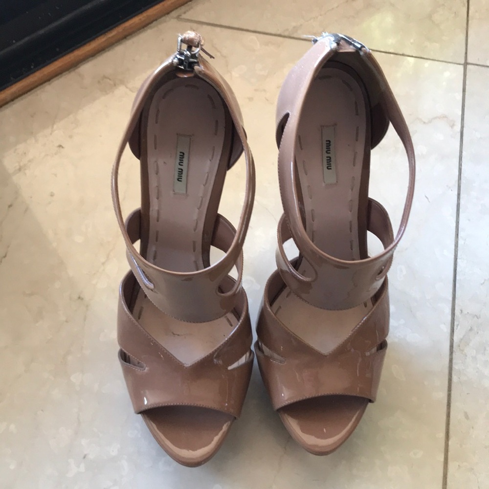 Miu Miu patent leather platform heels